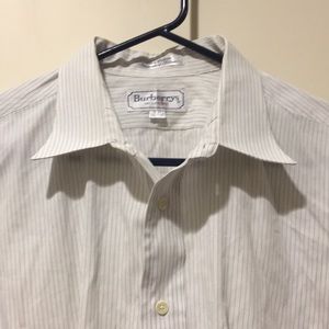 BURBERRY’S men’s fine striped button down dress Shirt long sleeves size 16/33